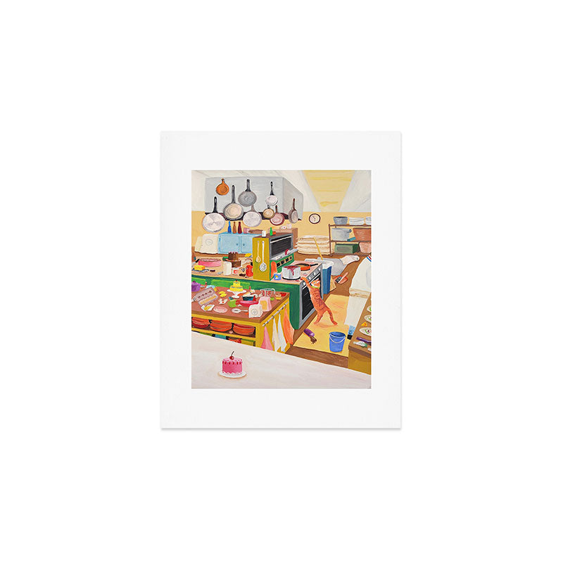A Cat in the Kitchen Art Print Gallery Image 1