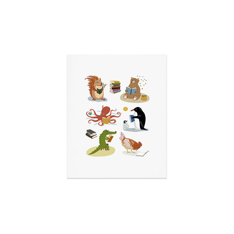 Animal Readers Art Print Gallery Image 1