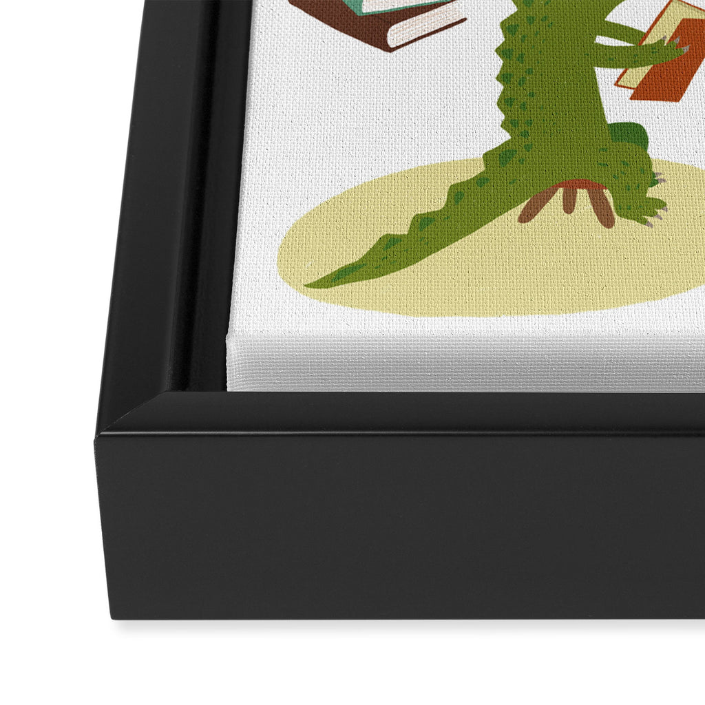 Animal Readers Framed Canvas Print Gallery Image 3