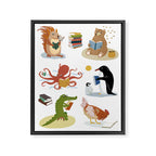 Animal Readers Framed Canvas Print Gallery Image 6