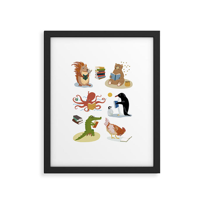 Animal Readers Framed Art Print Gallery Image 1