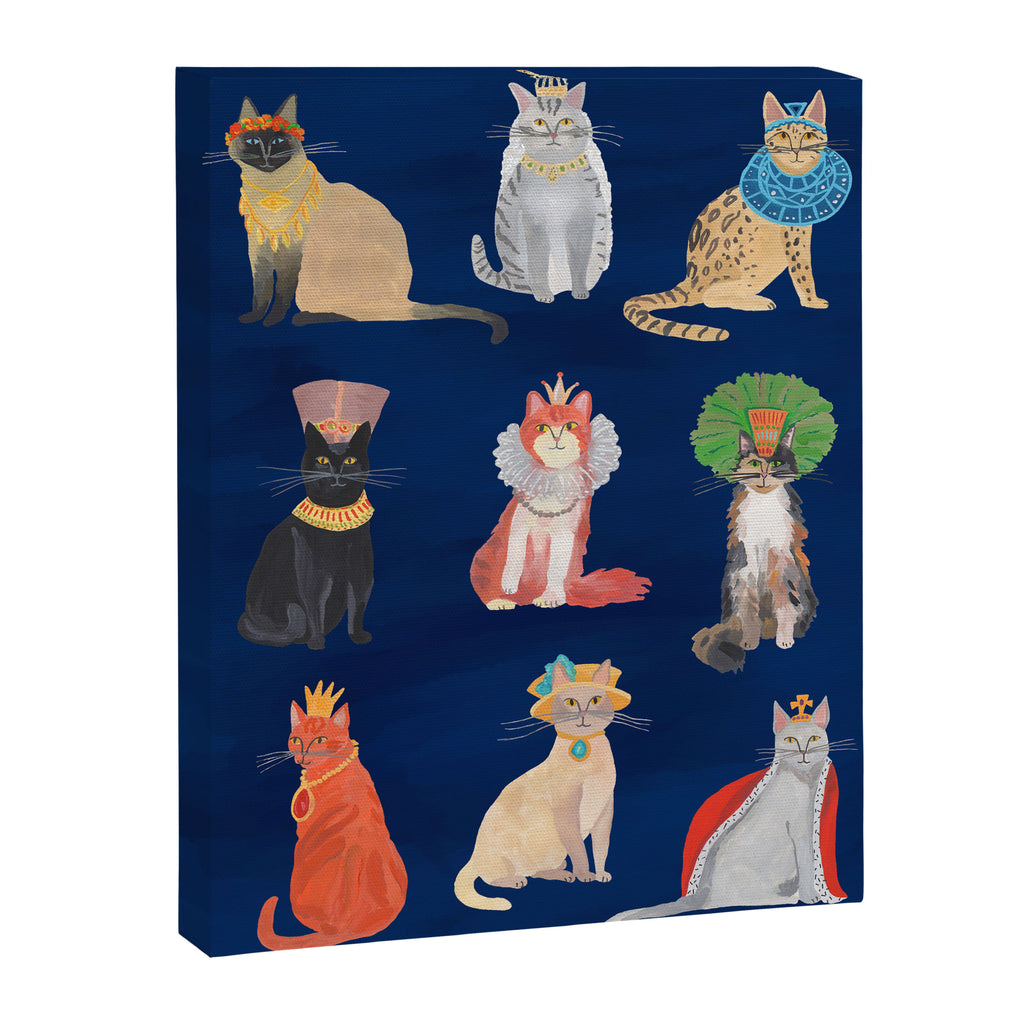 Cat Queens (Blue) Canvas Print Gallery Image 8
