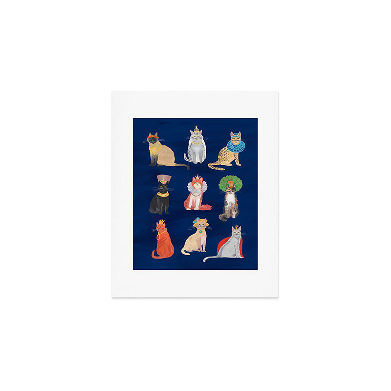 Cat Queens (Blue) Art Print Gallery Image 1