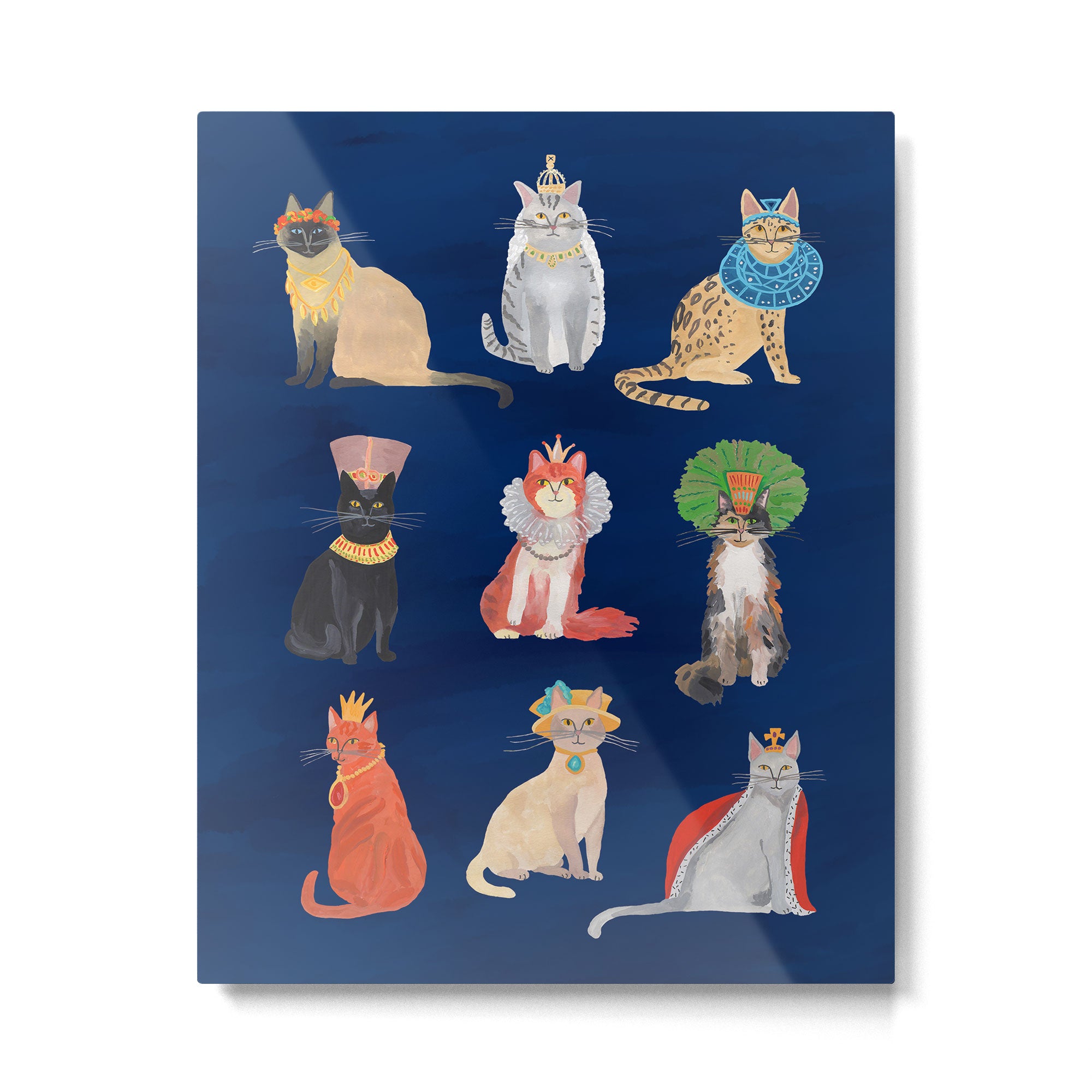 Cat Queens (Blue) Metal Print Gallery Image 6