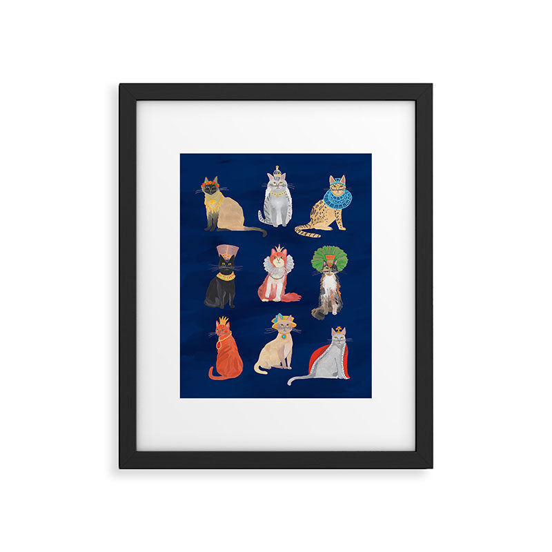 Cat Queens (Blue) Framed Art Print Gallery Image 6