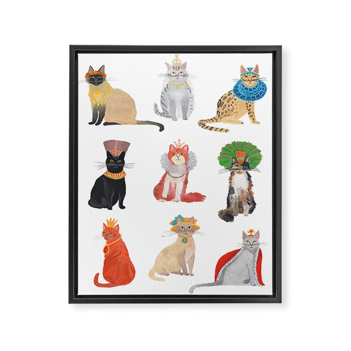 Cat Queens Framed Canvas Print Gallery Image 1