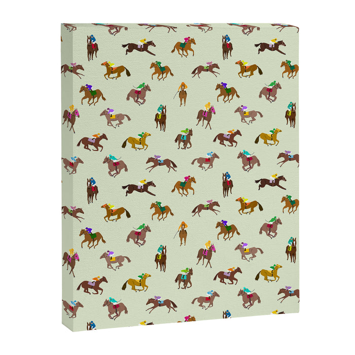 Off to the Horse Races (Mint) Canvas Print Gallery Image 1