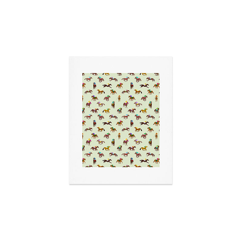 Off to the Horse Races (Mint) Art Print Gallery Image 1
