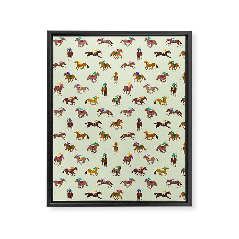 Off to the Horse Races (Mint) Framed Canvas Print Gallery Image 8