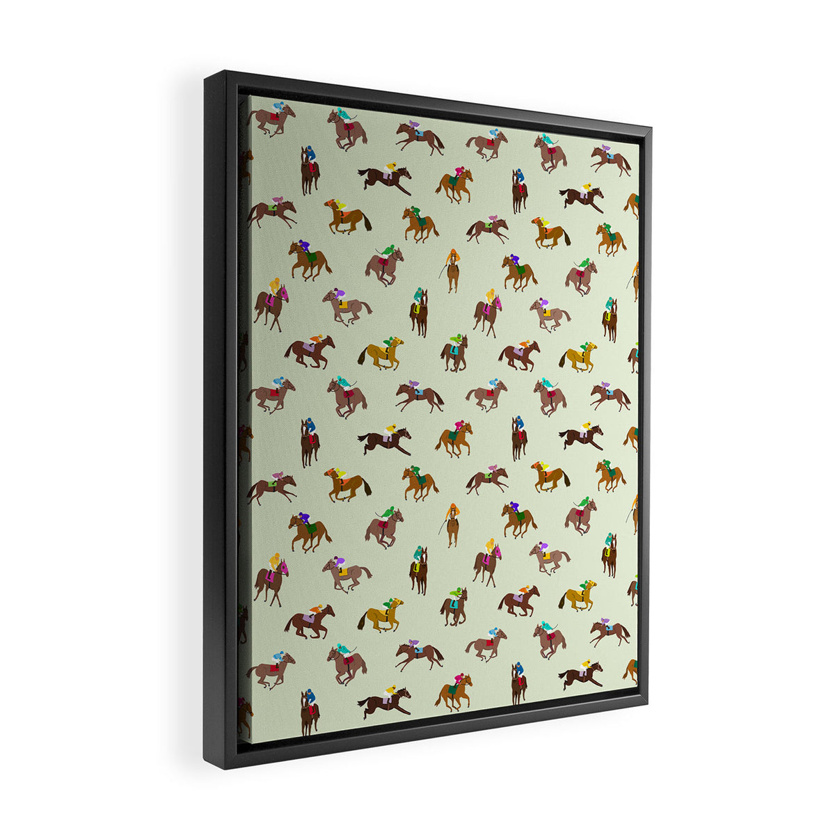 Off to the Horse Races (Mint) Framed Canvas Print Gallery Image 2