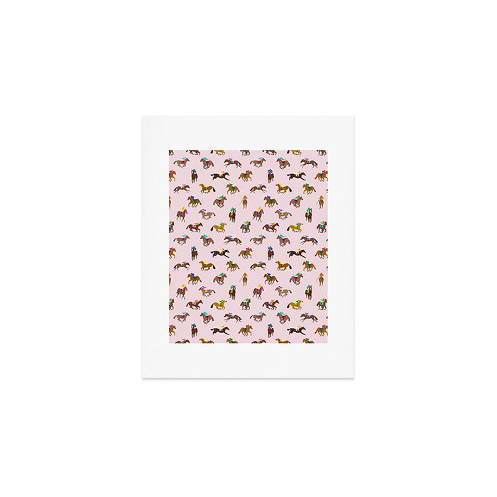 Off to the Horse Races (Pink) Art Print Gallery Image 1