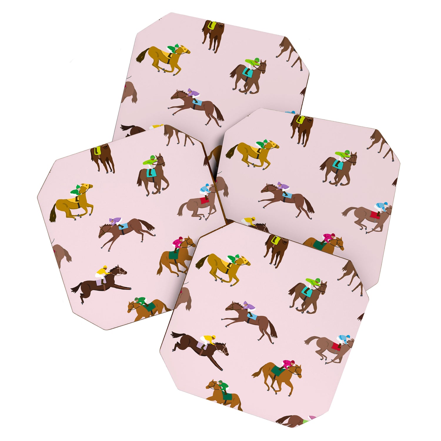 Off to the Horse Races (Pink) Coaster Gallery Image 1