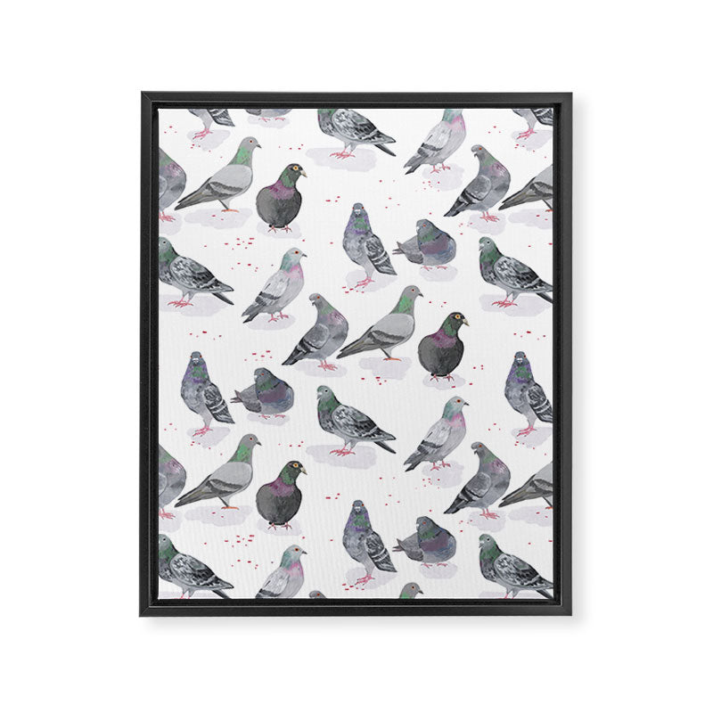 Pigeon Party Framed Canvas Print Gallery Image 8