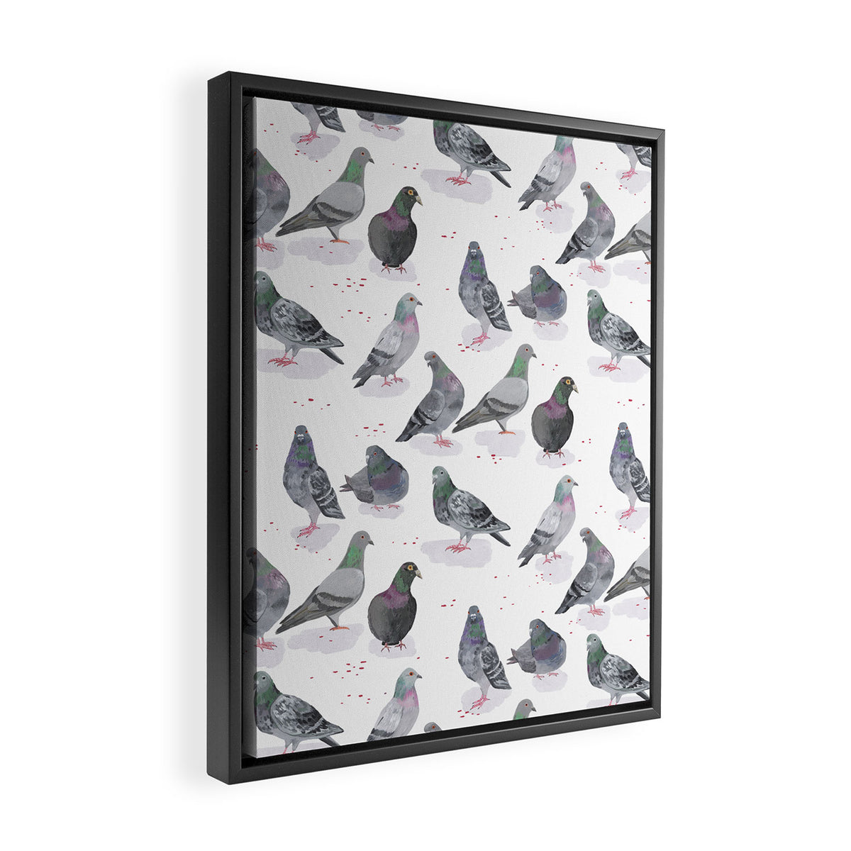 Pigeon Party Framed Canvas Print Gallery Image 2