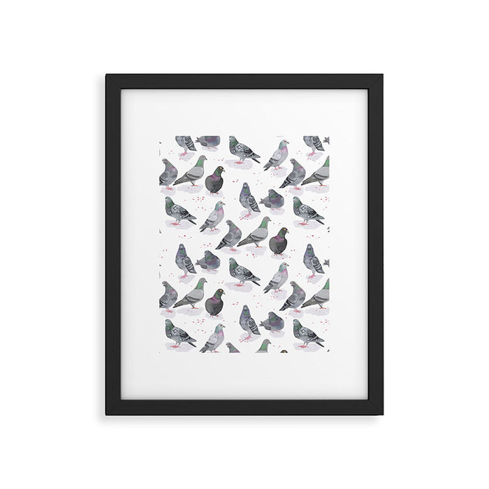 Pigeon Party Framed Art Print Gallery Image 1