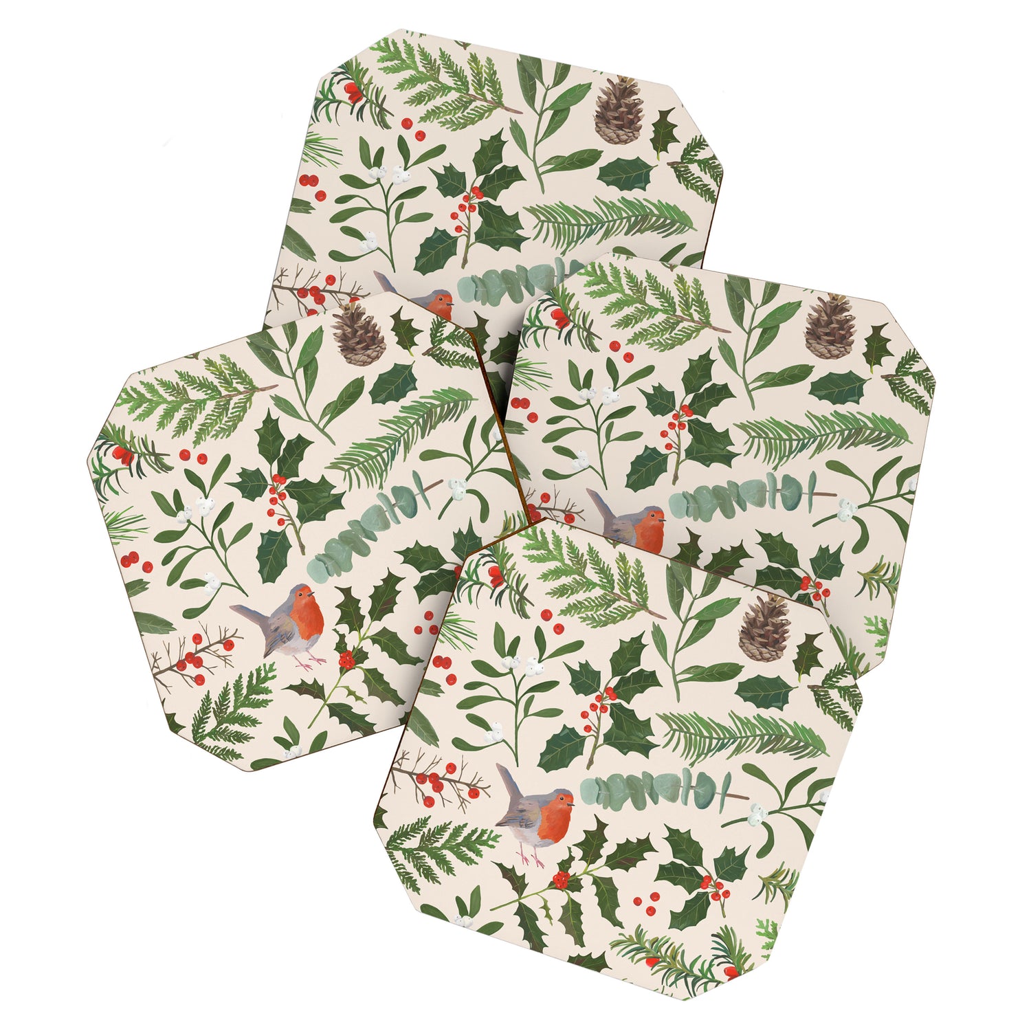 Robin in a Winter Garden Coaster Gallery Image 1