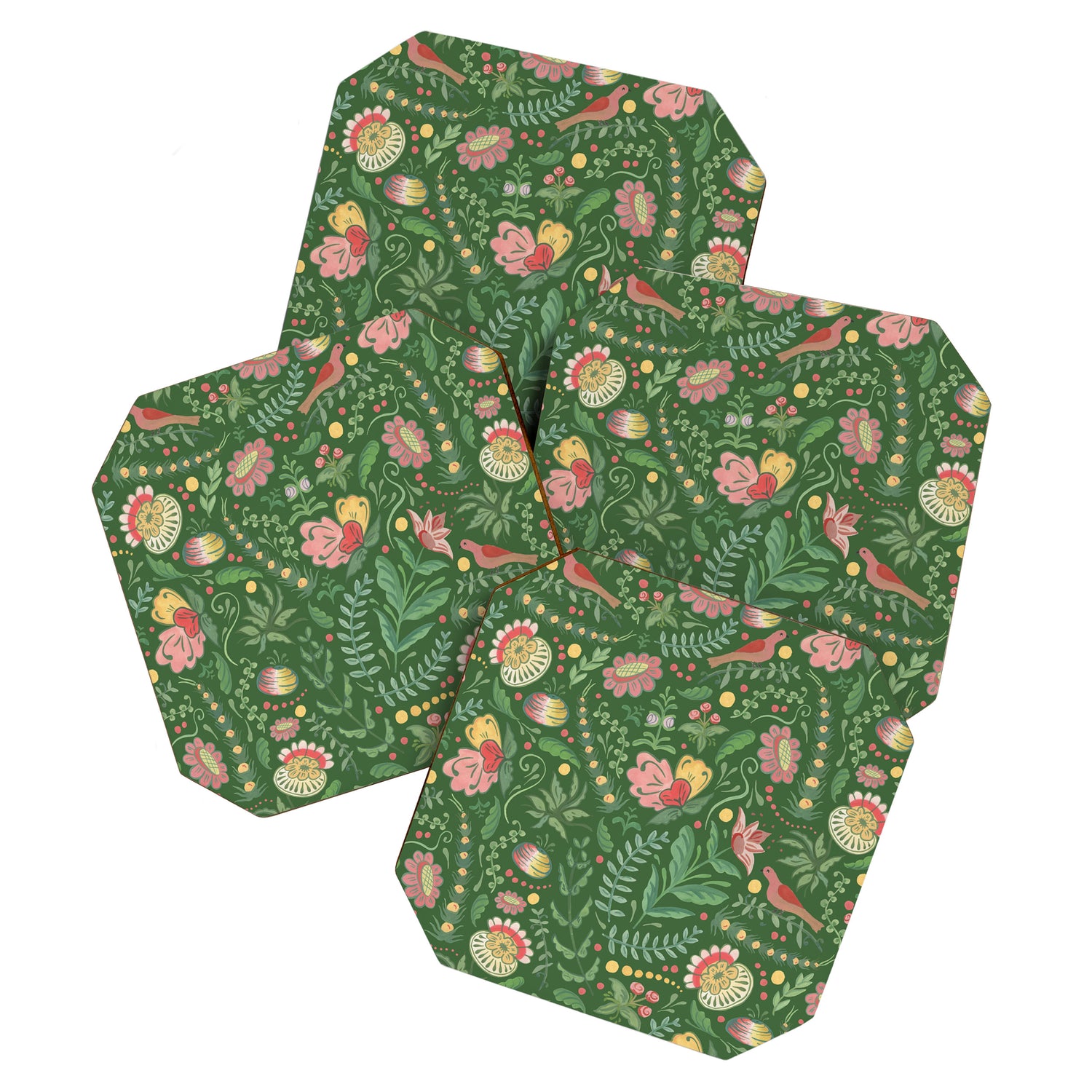 Swedish Floral - Green Coaster Gallery Image 1