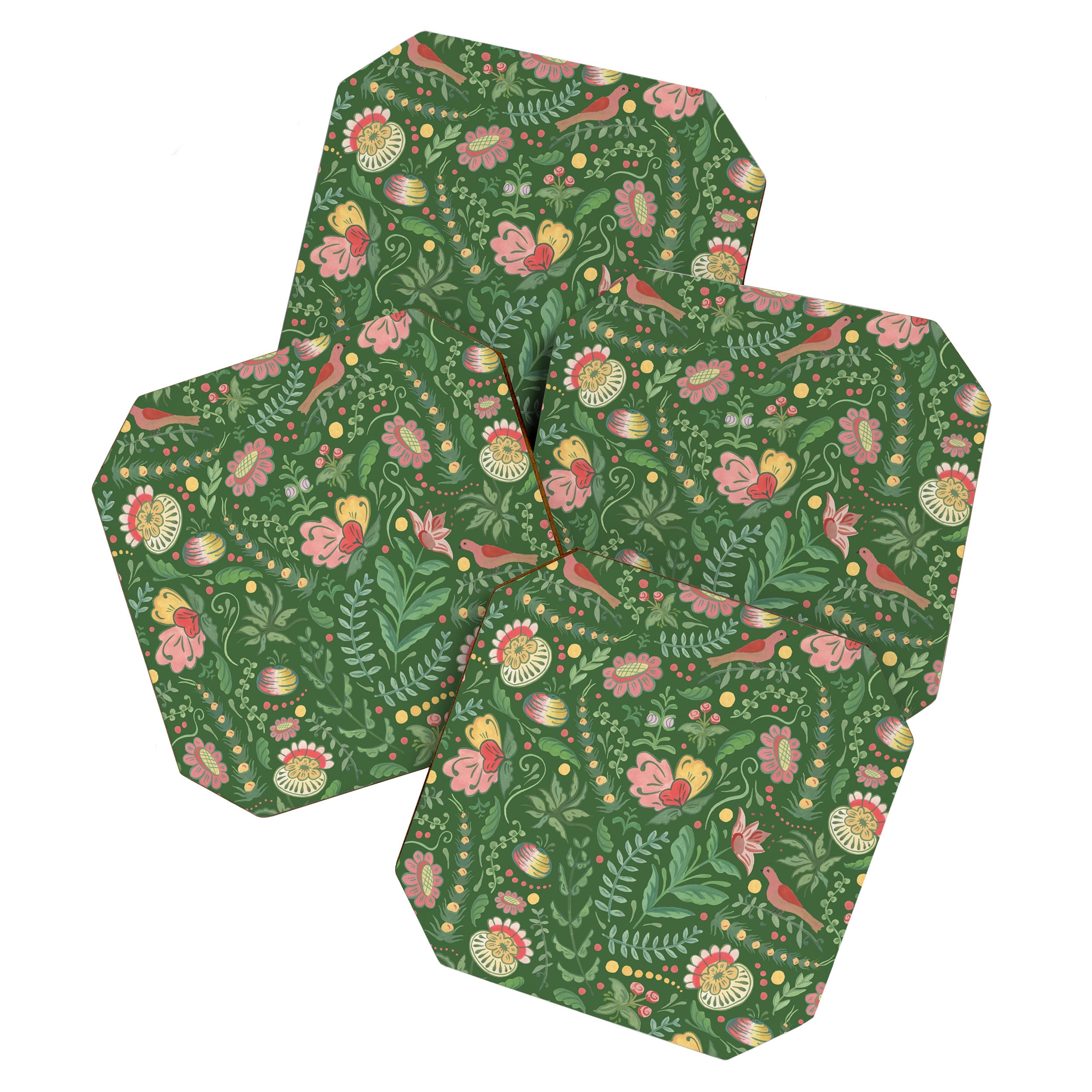 Swedish Floral - Green Coaster Gallery Image 1