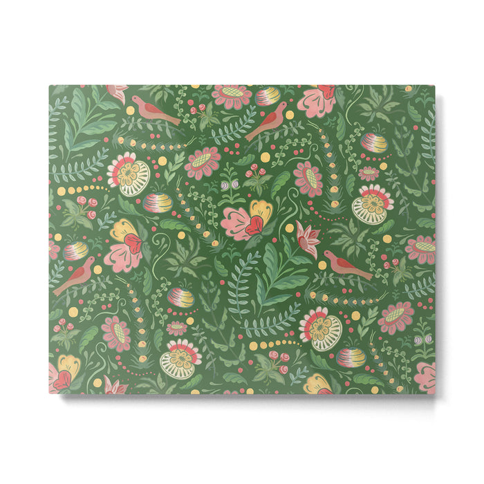 Swedish Floral - Green Metal Print Gallery Image 1