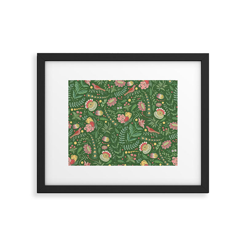 Swedish Floral - Green Framed Art Print Gallery Image 6