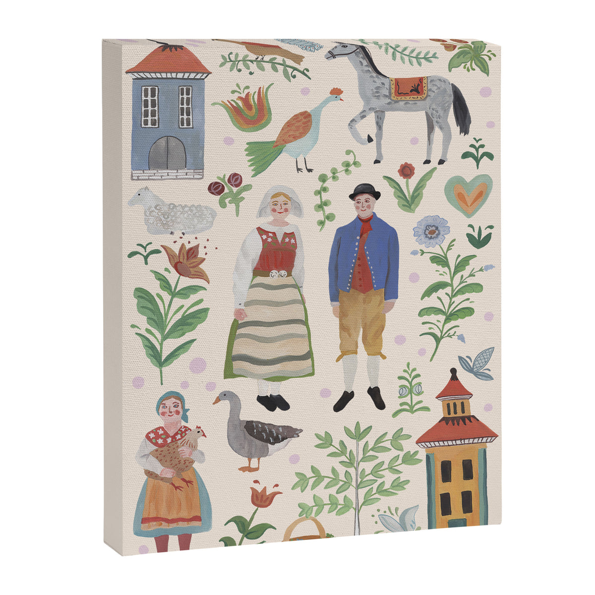 Swedish Folk Art Canvas Print Gallery Image 6