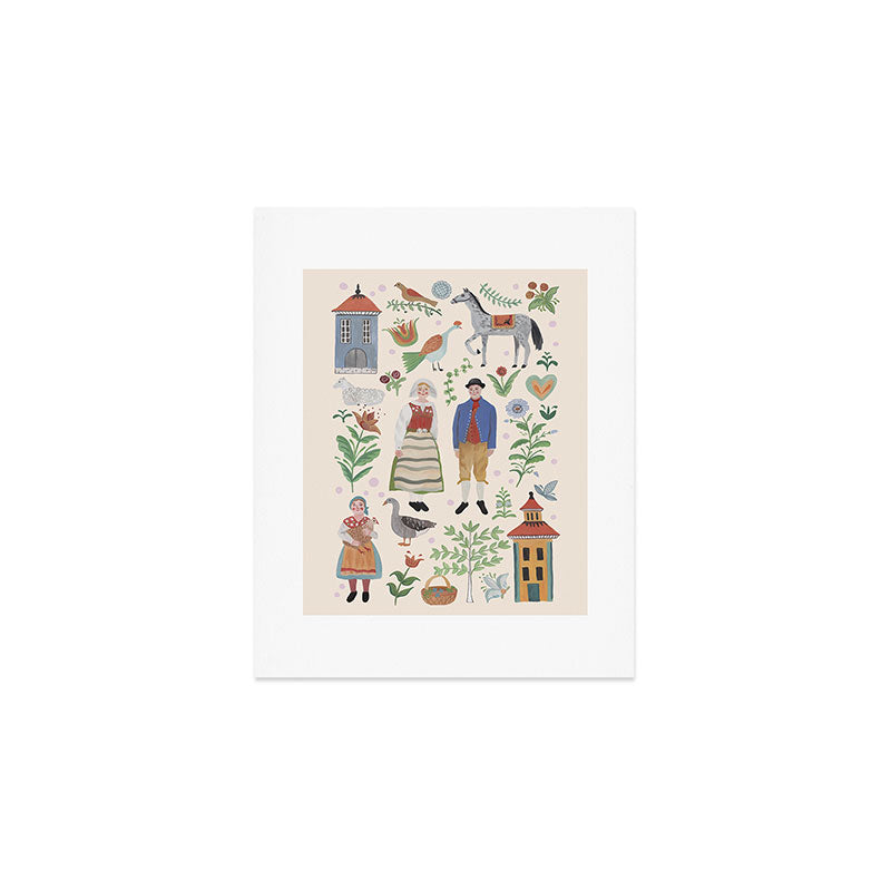 Swedish Folk Art Art Print Gallery Image 1