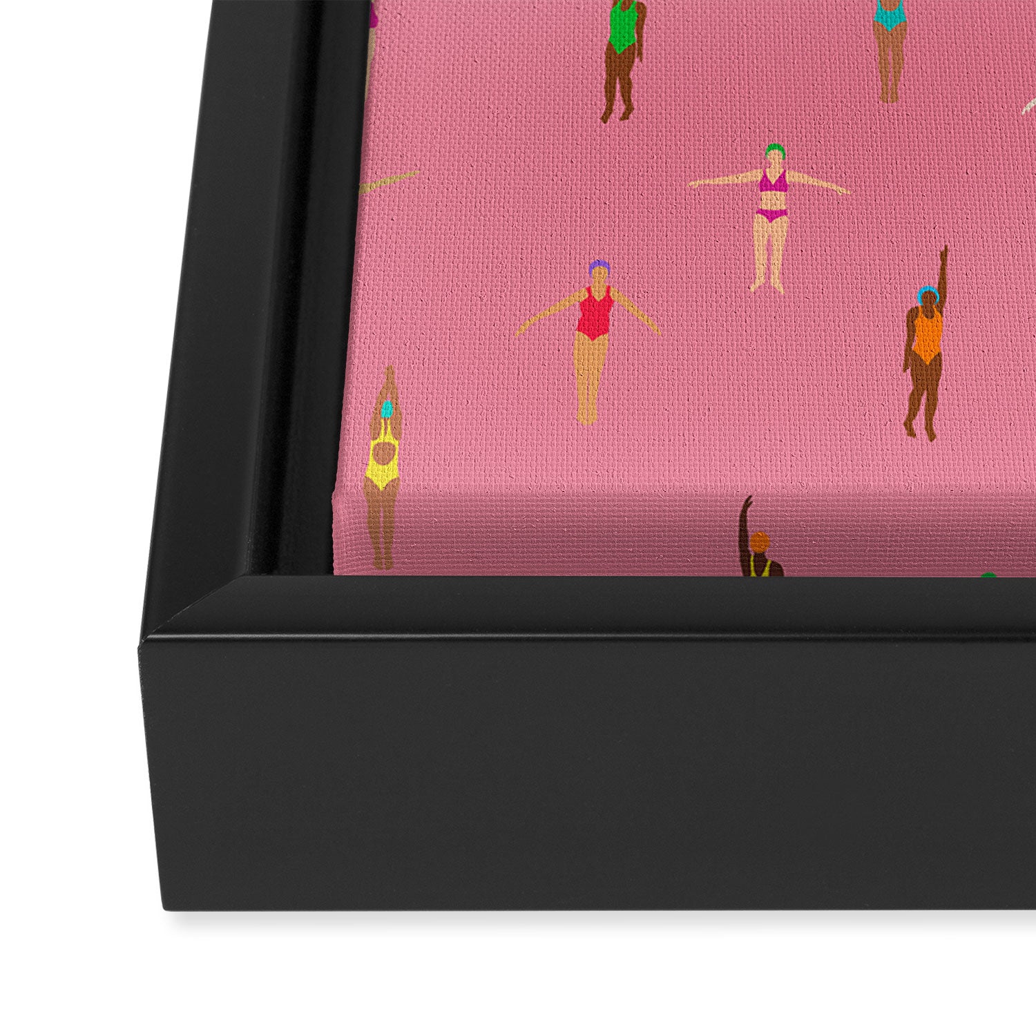 Swimmers in a Sea of Pink Framed Canvas Print Gallery Image 3