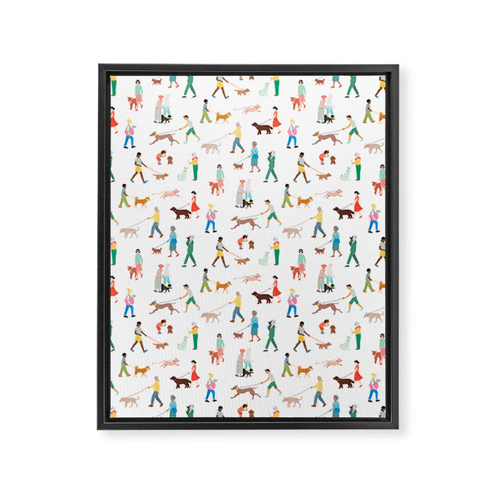 Walking Our Dogs Framed Canvas Print Gallery Image 1