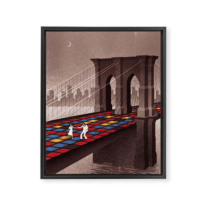 Dancing on the Bridge Framed Canvas Print Gallery Image 1