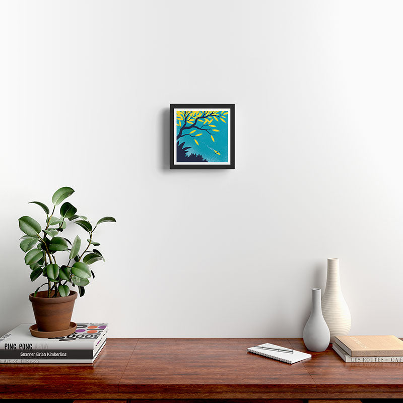 Leaf on Water Framed Art Print Gallery Image 2