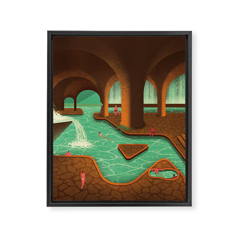 Secret Thermal Baths Framed Canvas Print Gallery Image 8