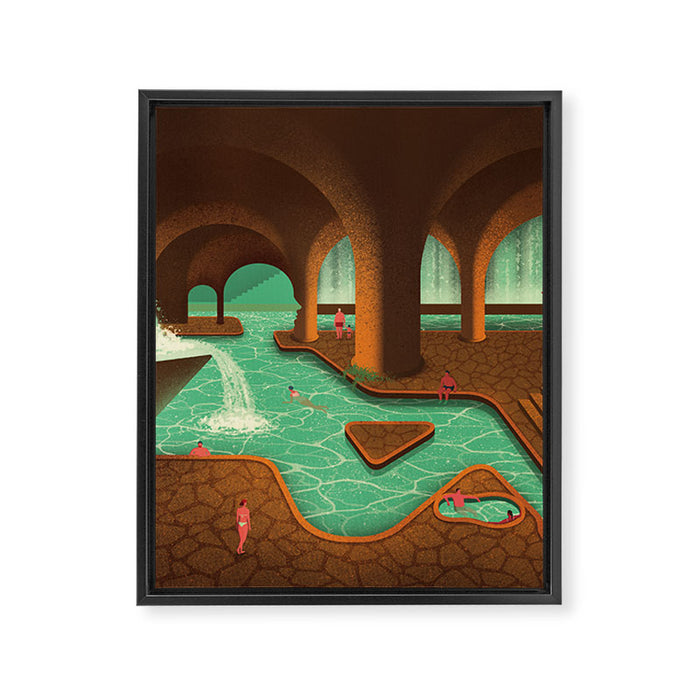 Secret Thermal Baths Framed Canvas Print Gallery Image 1