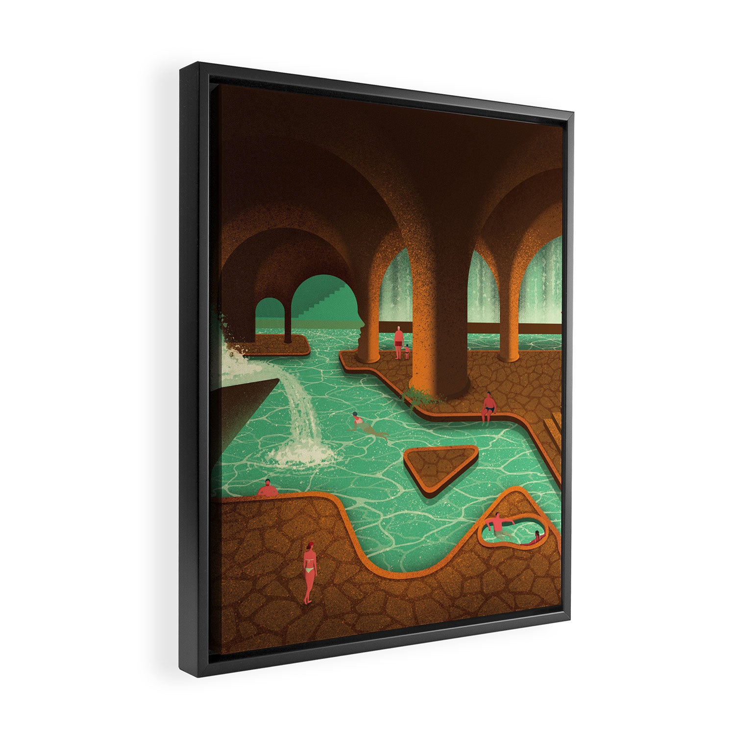 Secret Thermal Baths Framed Canvas Print Gallery Image 2