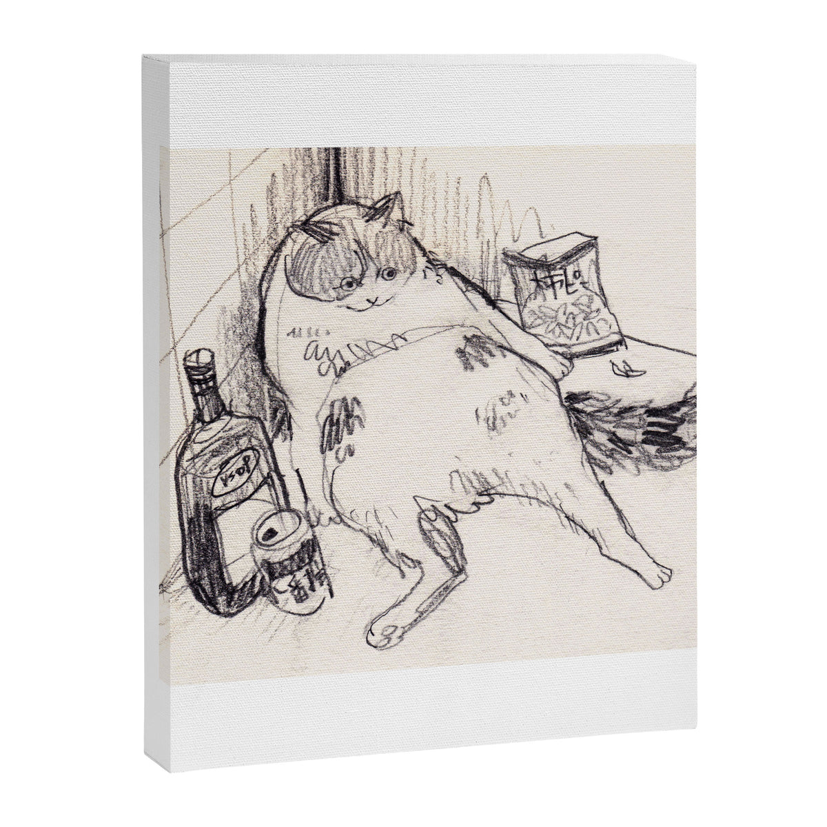 Drunk Cat Canvas Print Gallery Image 8
