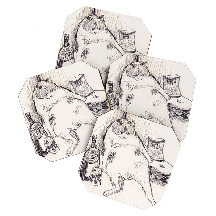Drunk Cat Coaster Gallery Image 1
