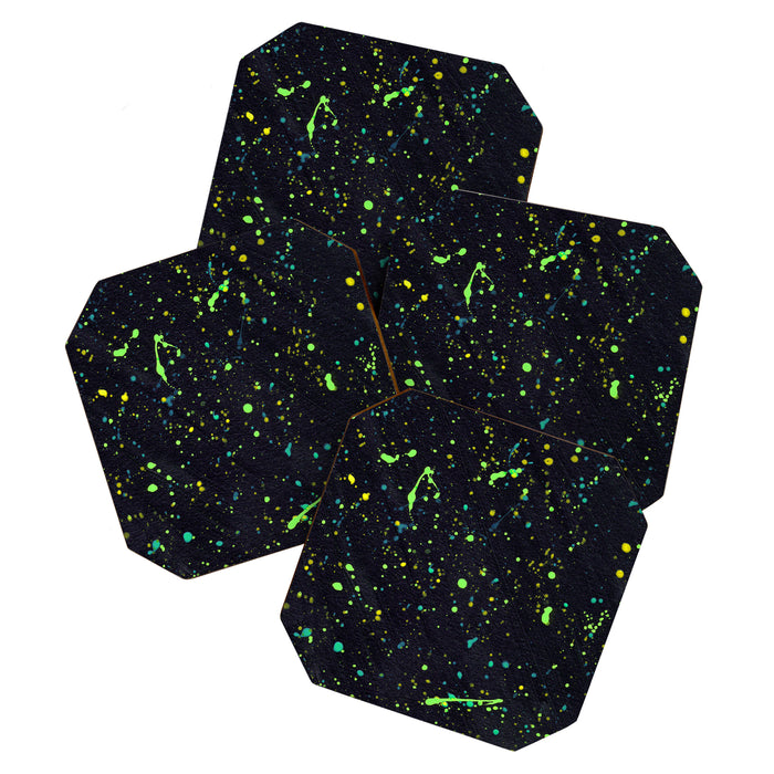 Blacklight Party Splatter Painting Version 2 Coaster Gallery Image 1