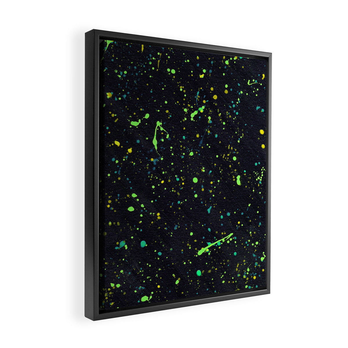 Blacklight Party Splatter Painting Version 2 Framed Canvas Print Gallery Image 2