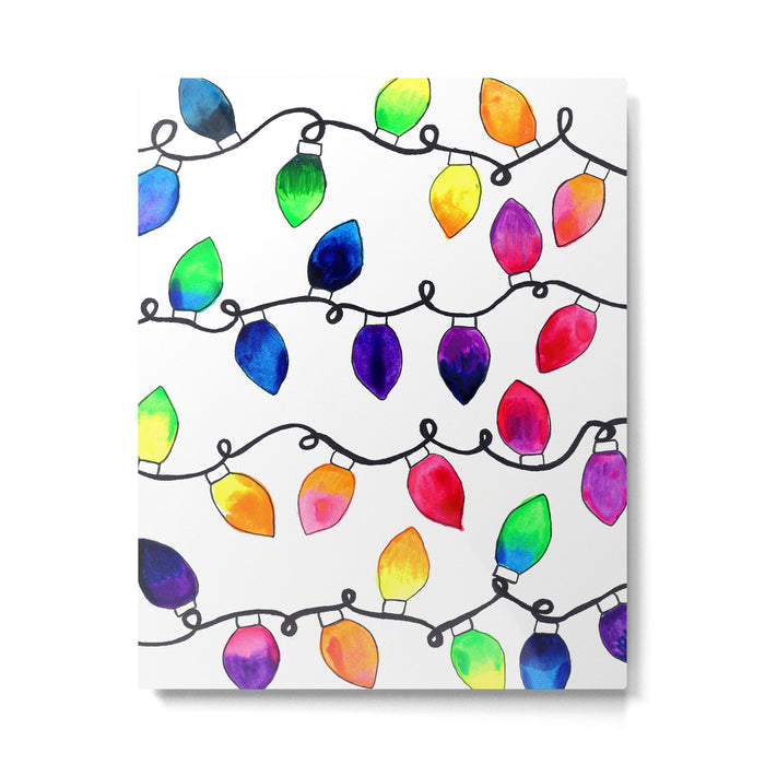 Colorful Christmas Holiday Light Bulbs Metal Print Gallery Image 1