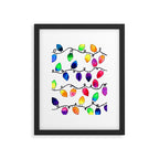 Colorful Christmas Holiday Light Bulbs Framed Art Print Gallery Image 5