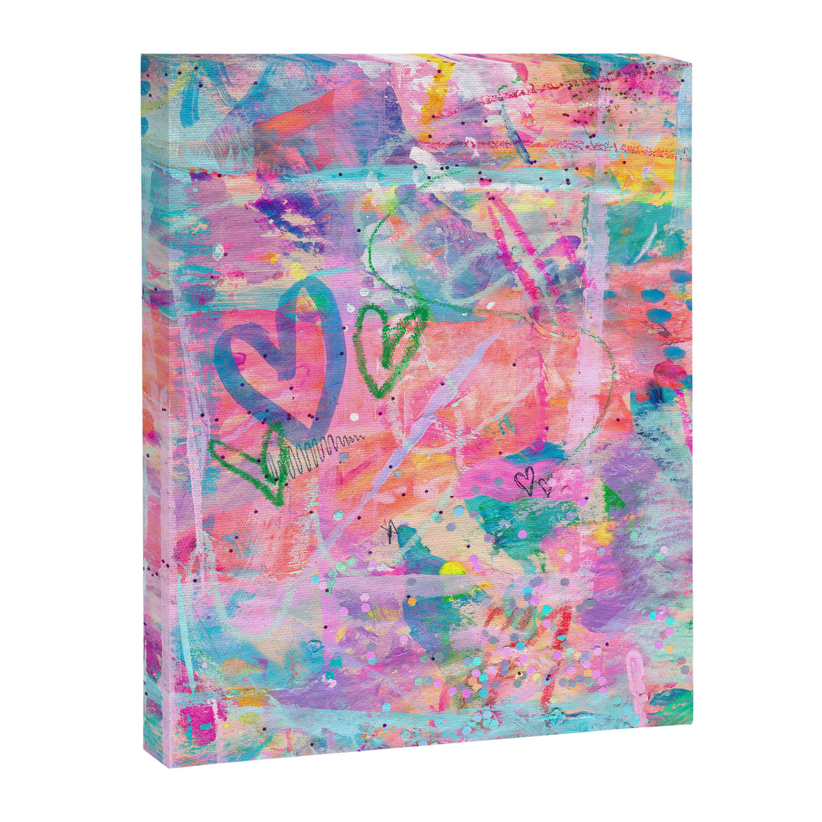 Girly Graffiti with Hearts and Doodles Canvas Print Gallery Image 6