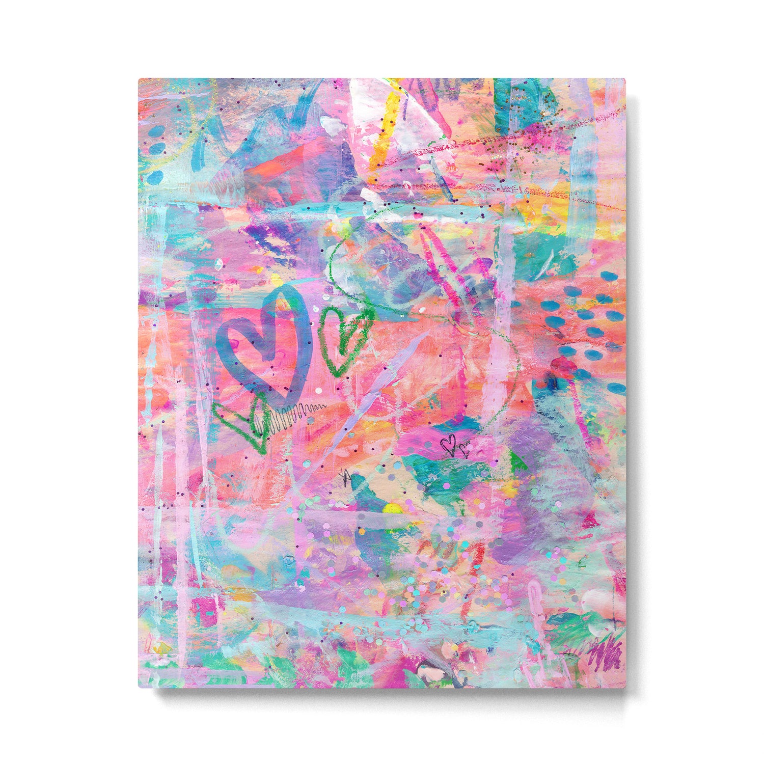 Girly Graffiti with Hearts and Doodles Metal Print Gallery Image 4