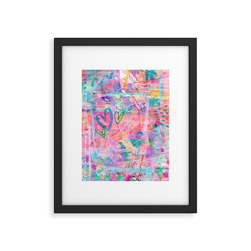 Girly Graffiti with Hearts and Doodles Framed Art Print Gallery Image 5