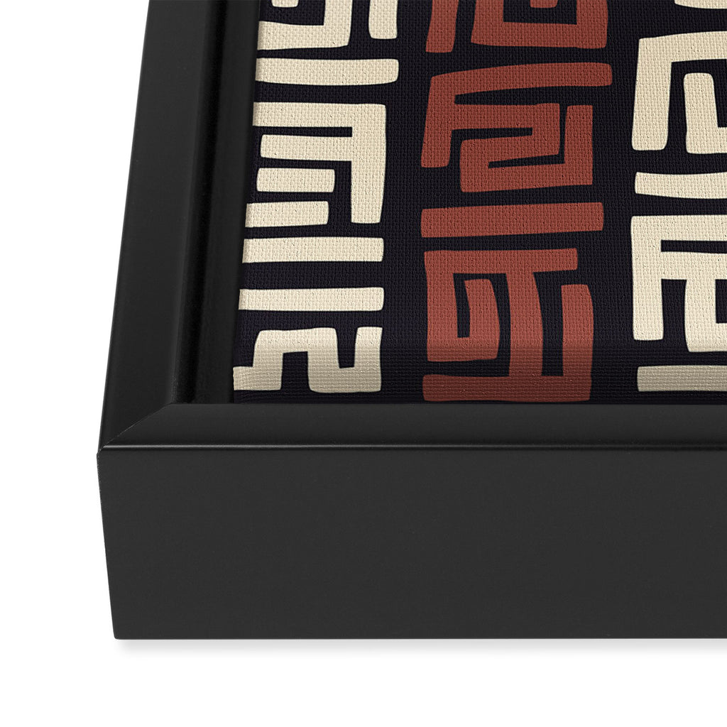 African Kuba Cloth Framed Canvas Print Gallery Image 3