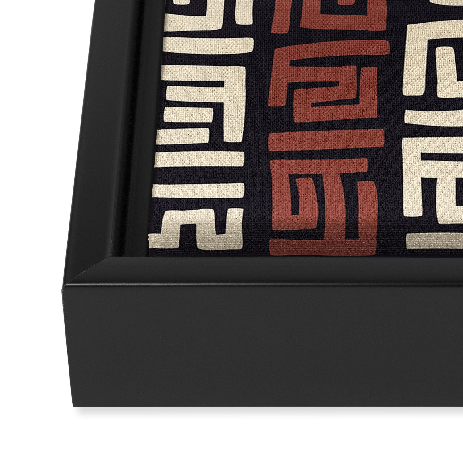 African Kuba Cloth Framed Canvas Print Gallery Image 3