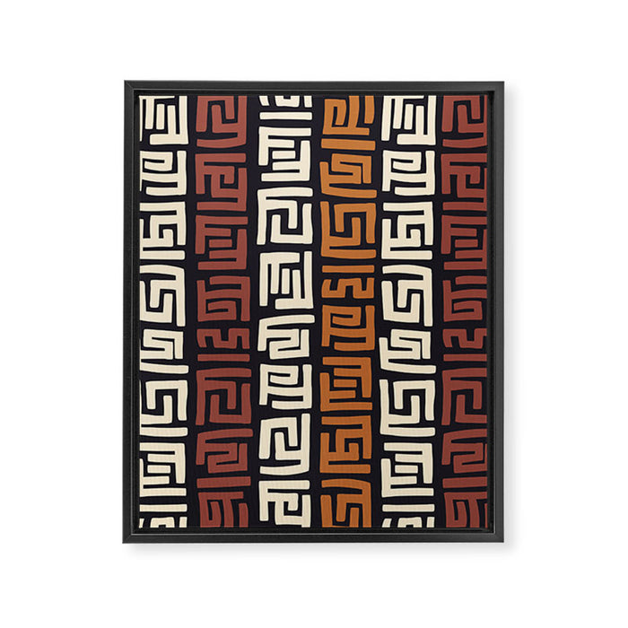 African Kuba Cloth Framed Canvas Print Gallery Image 1