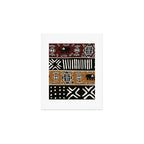 African mud cloth with elephants Art Print Gallery Image 1