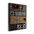 African mud cloth with elephants Framed Canvas Print Gallery Image 2
