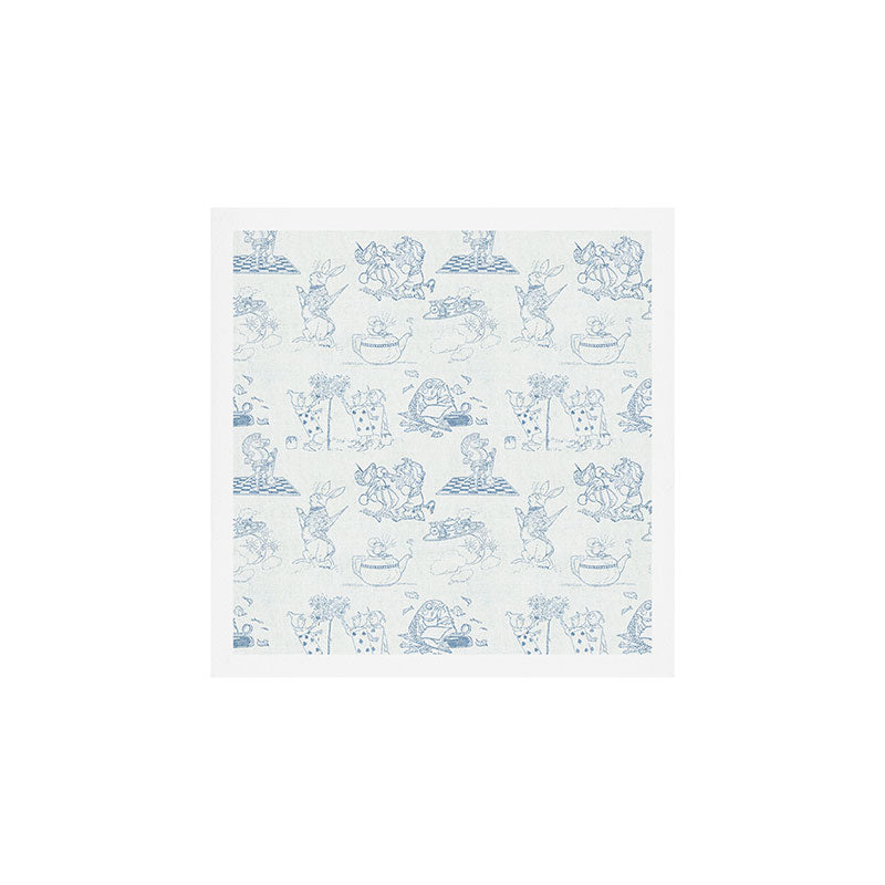 Alice in Wonderland Toile Blue Art Print Gallery Image 1