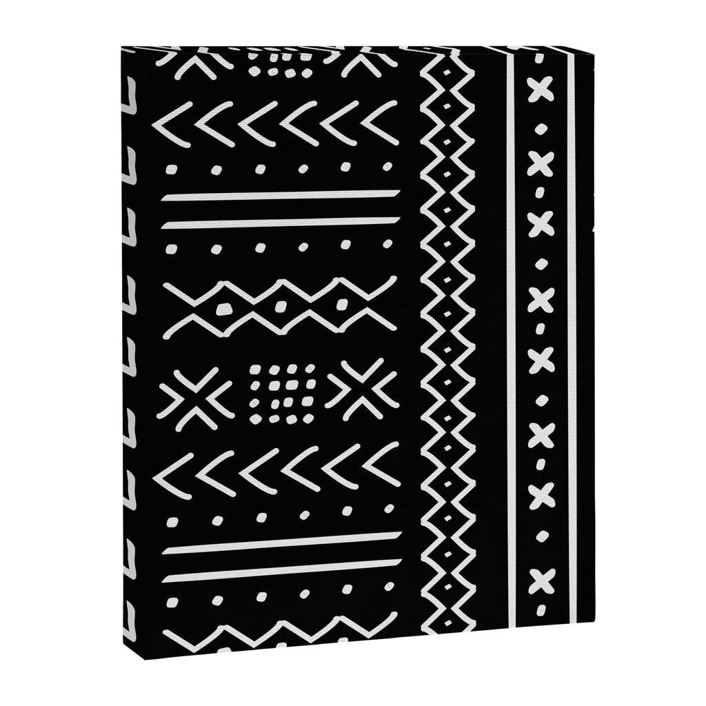 Black hand drawn mudcloth Canvas Print Gallery Image 8