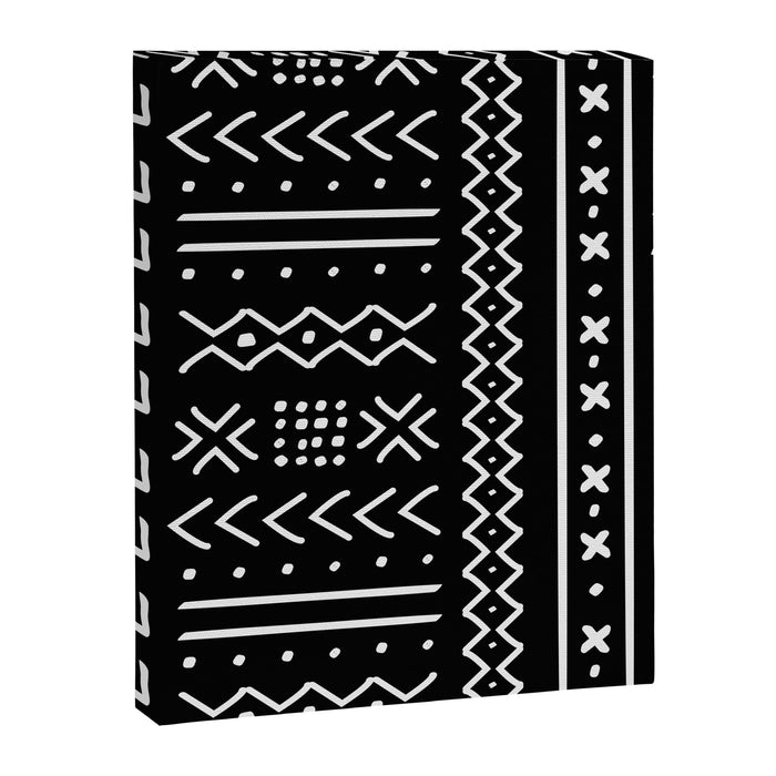Black hand drawn mudcloth Canvas Print Gallery Image 1